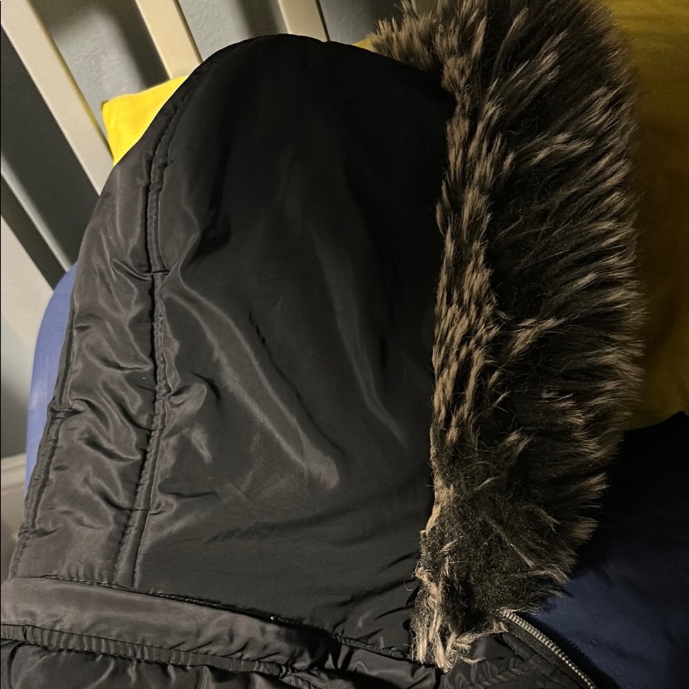 Mackage Black and Brown Fur Trim Hat